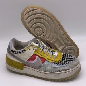 Nike Air Force 1 Shadow "Patchwork" Women's Size 9 Casual Lace Up Sneakers